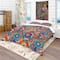 Designart 'Hand Drawn Pattern with Floral Elements' Bohemian & Eclectic Bedding Set - Duvet Cover & Shams